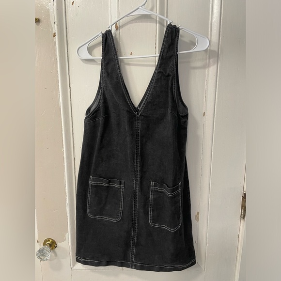Urban Outfitters Black Denim Jumper Mini Dress - Picture 1 of 3